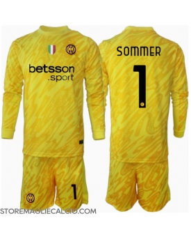 Inter Milan Yann Sommer #1 Portiere Maglia Gara Trasferta Repliche 2024-25 Bambino Maniche Lunghe